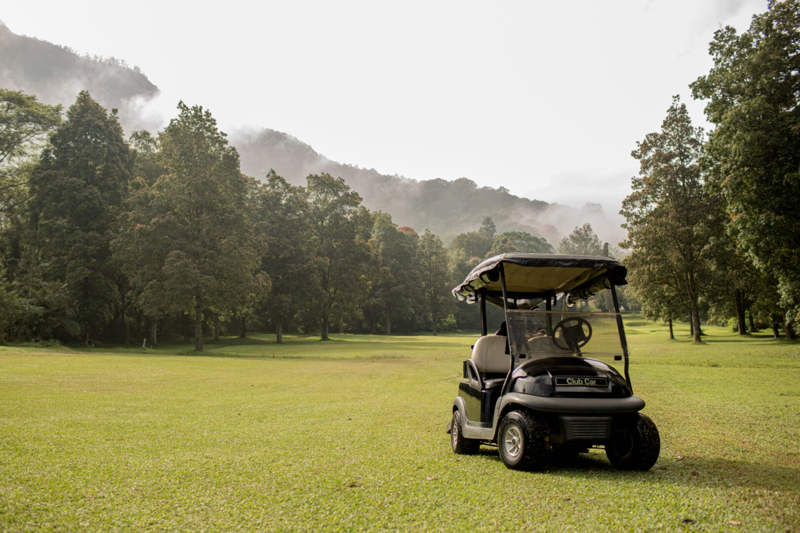 Golf cart parked. Bali. Indonesia